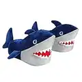 Alayger Chomping Shark Plush Slippers for men, Cute Soft Animal Funny Home Indoor Winter Warm Floor Shoes Cartoon