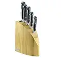 Ross Henery Professional Set Coltelli da Cucina 5 Lama Piena in Acciaio Inossidabile con Blocco in Legno Solido 100% Sottile Elegante e Salva Spazio