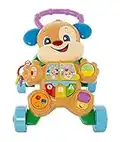 Fisher-Price Ríe y aprende Andador Perrito Primeros Pasos, juguete con actividades, luces y sonidos, regalo para bebés +6 meses (Mattel HBW52), Embalaje sostenible