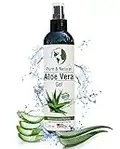 Earth's Daughter Organic Aloe Vera Gel from 100% Pure and Natural Cold Pressed Aloe - Great for Face - Hair- Sunburn - Bug Bites - 8 oz Soothes and Hydrates Skin, Non Greasy, Absorbs Quickly into Your Skin