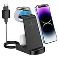 Wireless Charger, CKCN 3 in 1 Kabelloses Ladegerät für i Phone 14 13 12 11 Pro Max/XS, Induktive Ladestation für Apple Watch Ladestation 8/7/SE/6/5/4/3/2, Ladestation für Air Pods 3/2/ Pro