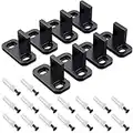 Lot de 8 guides de porte coulissante pour porte de grange - Noirs - Fixation au sol - Fixation murale - Pour portes coulissantes - Avec Bypass et poche - Simple à installer