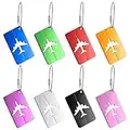 8 Pcs Metal Luggage Tags, Travel Tags for Luggage, Suitcase Tag with Name Address Tel Email Labels, Baggage Handbag Tags Labels Prevent Loss for Travel Business Trip Luggage Suitcase