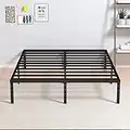 Maenizi King Size Bed Frame No Box Spring Needed, 14 Inch Heavy Duty King Platform Bed Frame Support Up to 3000 lbs, Easy Assembly, Noise Free, Black