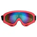 Lunettes de Ski, Lunettes de Ski Coupe-vent PC pour Enfants, Lunettes de Snowboard et de Moto, Légères, Vue Large, Lunettes de Cyclisme Unisexes pour Adultes et Enfants(Film couleur cadre rouge)