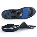 PCSsole Orthotic High Arch Support Insoles, Gel Sport Insert for Flat Feet, Plantar Fasciitis, Feet Pain, Over Pronation, Work Boots for Men and Women Black, Women/Men(8-9.5)28cm