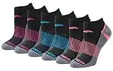 Saucony womens Selective Cushion Performance No Show Athletic Sport (6 Pairs) Socks, Black Assorted Pairs), Shoe Size 5-10 US