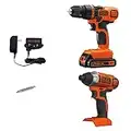 BLACK+DECKER 20V MAX Cordless Drill and Impact Driver, Power Tool Combo Kit with Battery and Charger (BD2KITCDDI)