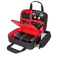 USA Gear - Estuche De Transporte para Consola Electrónica con Almacenamiento para Controladores, Cables, Auriculares Y Correa para El Hombro - Compatible con Consolas Nintendo, Switch Y Wii U - Rojo