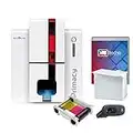 Evolis Primacy Single Sided ID Card Printer & Complete Supplies Package with Bodno Bronze Edition ID Software