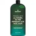 ALL Natural Body Wash - Fights Body Odor, Athlete’s Foot, Jock Itch, Nail Issues, Dandruff, Acne, Eczema, Shower Gel for Women & Men, Skin Cleanser -16 fl oz (Tea Tree Mint)