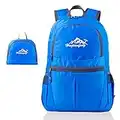 Intirilife Sac à Dos Pliable ultraléger in Bleu Azur - Sac à Dos de randonnée Unisexe 36L imperméable - Sac à Dos extérieur pour Le Camping, la randonnée, Les Voyages, l'escalade et Bien Plus Encore