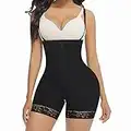 FeelinGirl Shapewear for Women Tummy Control Fajas Colombianas Body Shaper Zipper Open Bust Bodysuit Black,L