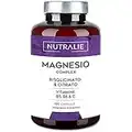 Magnesio Completo - Magnesio Citrato + Magnesio Bisglicinato 2145mg - Anti stress e Fatica - Integratore Magnesio con Vitamine B5, B6 e C | 120 Capsule di Aceto Vegane Nutralie