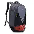 35L Basketball Rucksack mit Boden Ballfach - Große Kapazität Sportgeräte Tasche für Jugend Jungen Mädchen passen Basketball Fußball Volleyball, Fitnessst