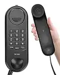 KALAHOL Corded Landline Telephone, Wall Mountable or Desk House Phones with Large Buttons, Home Phone Last Number Redial, Pause and Flash, Corded Telephone for Home Office Hotel Bathroom, Black