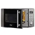 Smad 20L Combination Microwave Oven, Convection Oven, Grill Microwaves, 800 W Stainless Steel Microwave Oven with Turntable and Baking Plate, Digital Display, 6 Cook Funcions, 9 Auto Menus, Easy Clean