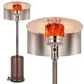 Hykolity 50,000 BTU Propane Patio Heater with Reflector, Stainless Steel Burner, Triple Protection System, Wheels, Outdoor Heaters for Patio, Garden, Commercial and Residential, Brown