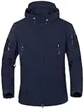 TACVASEN Sports Jacket Men Waterproof Leisure Jacket Travel Rain Jacket Breathable Thermal Rainproof Jacket Sweatshirt Top , UK L (Tag XL), Navy Blue