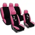 WOLTU 7247 Coprisedile Copertura Sedile Auto Seat Cover Completo Poliestere Universale Donna Farfalle Comodo Rosa