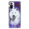 Nadoli Hülle Leuchtend für Xiaomi Redmi Note 10 Pro,Sternenhimmel Wolf Muster Fluoreszierend Licht im Dunkeln Weich Dünn Gummi Handytasche Stoßfest Schutzhülle Etui