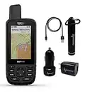 Garmin GPSMAP 66sr, Hiking Handheld with Expanded GNSS and Multi-Band Technology with Wearable4U Ultimate Power Pack Bundle