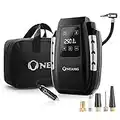 OneAmg Compresseur d’Air Portatif 12V, Compresseur Voiture d'air Digital Portable 12V 120W Auto Gonfleur Pneus, Electrique Compresseur Air Numérique avec Lampe LED, 3M Câble pour Voiture Vélo (Argent)