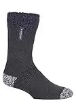 HEAT HOLDERS - Mens Warm Luxury Fluffy Fleece Lined Lounge Sleep Bed Socks (6-11 UK, Charcoal (Lumi))