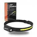 Night Buddy The Original LED Headlamp Rechargeable Flashlight for Adults Camping Essentials Backpacking Lights 4X Brighter Other Headlight Headband Lamp 5 Light Modes Hiking Gear Must Haves (Headlamp)