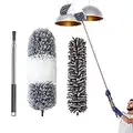 Microfiber Duster for Cleaning, LIGHTIMETUNNEL Extendable Duster Collector up to 100 inches with Bendable fiber head, Feather Duster Used for High Ceiling, Ceiling Fan, Blinds, Cobwebs, Furniture,Cars