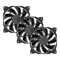 upHere 120mm Silent Fan for Computer Cases Cooling Ultra Quiet High Airflow Computer Case Fan, 3- Pack,12BK3-3