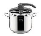 Lagostina Irradial Pressure Cooker Control Lagoeasy'Up, 7 L, 18/10 Stainless Steel, 22 cm