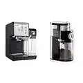 Breville PrimaLatte II Kaffee- und Espressomaschine | italienische Pumpe mit 19 Bar Schwarz/Silber & ROMMELSBACHER Kaffeemühle EKM 200, Füllmenge Bohnenbehälter 250 g, 110 Watt, schwarz