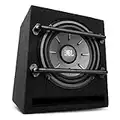 JBL Stage 800BA Enclosure Subwoofer Coche Activo - Caja de Graves de 200 mm JBL Bass Reflex con Amplificador Harman Kardon de clase D de 100 vatios RMS