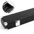 Funky Chalk BLACK 2 Piece Foam Lined Hard Pool Cue Case With Reinforced Corners for Centre Jointed Pool or Snooker Cues