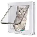 TODARRUN Large Cat Door 23.5 * 25 * 5.5cm,4 Way Locking Cat Flap Door,Silent Dog Door Pet Flap Easy to Install,Suitable for Cats,Small Dogs - (L)