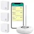MOCREO ST3 WiFi Room Thermometer Hygrometer, Email Alarm, App Notification, Data Record Export, No Subscription Fee, Remote Wireless Temperature Sensor for RV, Warehouse, Vacation Home (3 Pack)