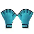 TAGVO Gants de Natation Gants Aquatiques Résistant à l'eau Gants Néoprène Palmés Gants d'entraînement pour Homme Femme Adulte Fitness Nage Surf Bain Gants Piscine Aqua Gants Noir