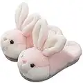 YELAN Donna Carino Coniglietto Animali Pantofole Interessante Confortevole peluche Pantofole Morbido Peloso Stagione invernale Tenere caldo Uomo Casa Pantofole (37/38, Pink slipper, numeric_37)