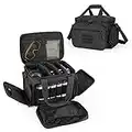 DSLEAF Pistol Range Bag, Tactical Gun Carrying Case for Handgun and Ammo with Lockable Zipper & Padded Shoulder Strap