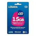 Lebara UK Pay As You Go SIM Card - 15GB Data, Unlimited UK Minutes & Texts, 100 International minutes for £10