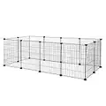 lionto Parc Ouvert en Métal enclos Petits Animaux Parc Petits Animaux Cage Extensible 143 X 73 X 76 cm