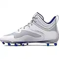 Under Armour mens Command Mid Mt Tpu Cleat Lacrosse Shoe, (102) White/Royal/Royal, 8.5 US