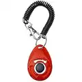 NYKKOLA Dog clicker per addestramento con cinturino da polso formazione Pet clicker kit per cucciolo gatti uccelli Horses – rosso