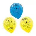 Pokemon Themed Latex Balloons | Yellow, Blue - 12" | Pack of 6