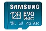 Samsung EVO Select microSD Speicherkarte (MB-ME128KA/EU), 128 GB, UHS-I U3, Full HD, 130MB/s Lesen, für Smartphone und Tablet, inkl. SD-Adapter