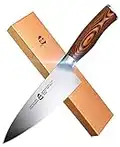 TUO Chef Knife- Kitchen Chef’s Knife - High Carbon German Stainless Steel Cutlery - Rust Resistant - Pakkawood Handle - Luxurious Gift Box Included - 6” - Fiery Phoenix Series