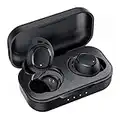 Satily Wireless Earbuds Bluetooth, IPX8 Waterproof Bluetooth Earphones with Touch Control USB-C Fast Charge Dual EQ Deep Bass HiFi Stereo Wireless Earphones for Workouts Running