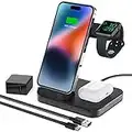 Boaraino Caricabatterie Wireless 3 in 1, Stazione di Ricarica Wireless Compatibile con Apple Watch 8/7/6/SE/5/4/3, Airpods 2/3/Pro, iPhone 14/14 Max/14 Pro/14 Pro Max/iPhone 13/12/11/X/Xr/8 Plus/8