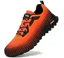 Kricely Chaussures de Trail Homme Respirantes Antidérapantes Chaussure de Randonnée Trekking Outdoor Fitness Chaussures de Marche（Orange 46）